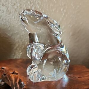 Baccarat Clear Crystal Bunny Rabbit Sculpture Like New